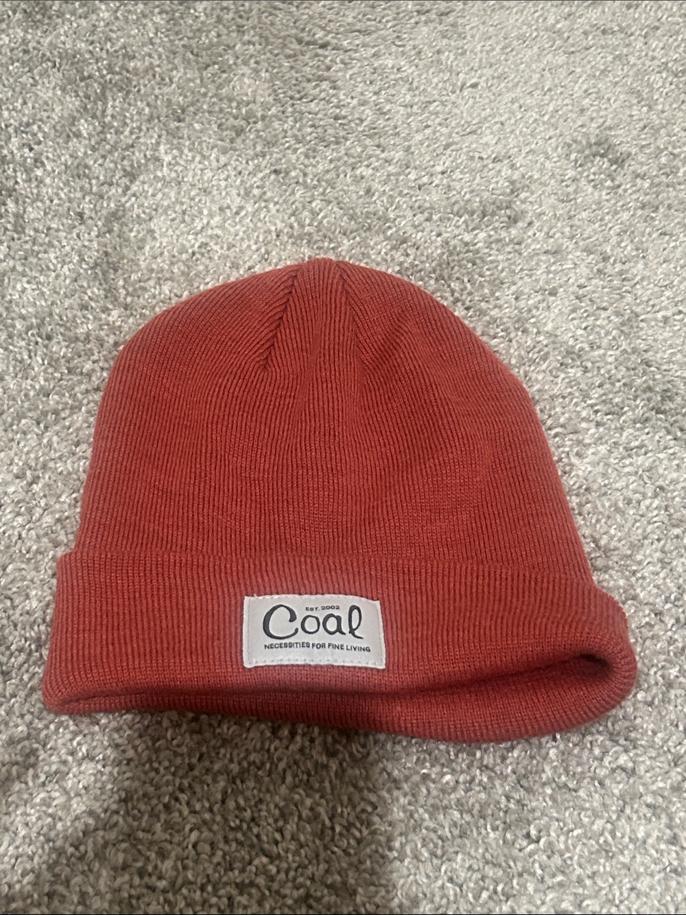 Coal Knit Beanie in Rust dark pink